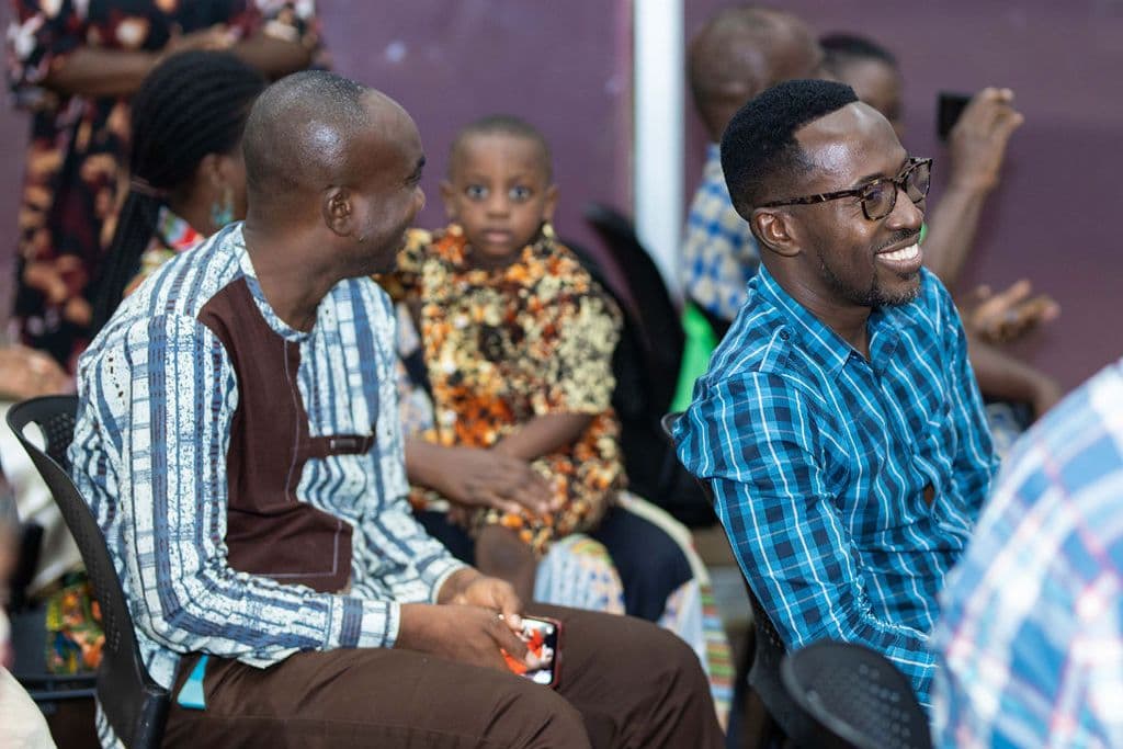 Fathers watching from the audience